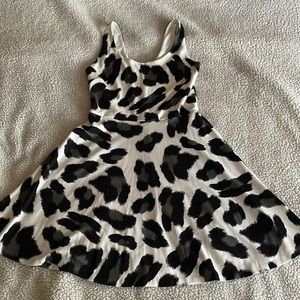 Bar III white leopard print skater dress